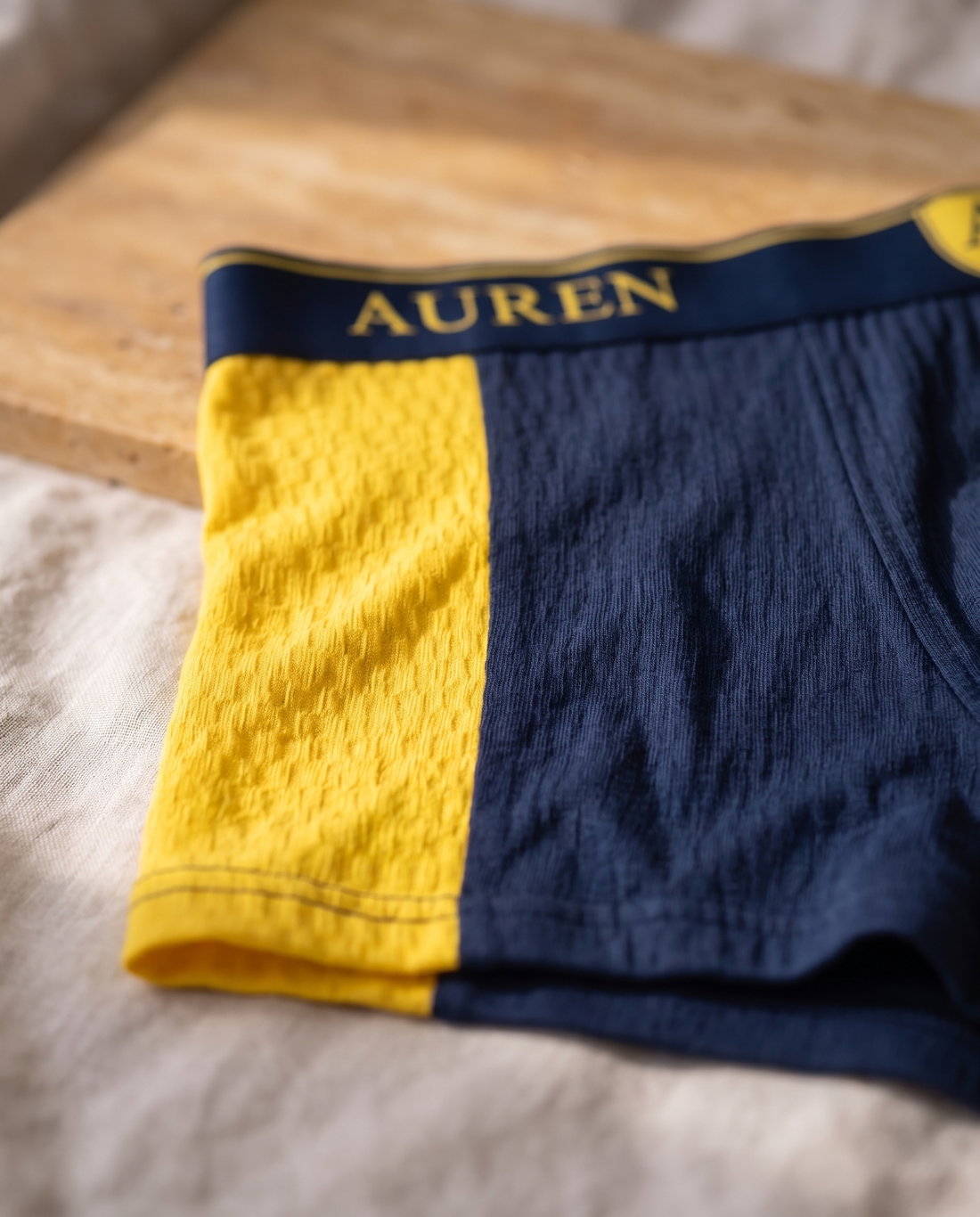 Auren® Sports Taraftar %100 Organik Pamuk Boxer - Sarı Lacivert