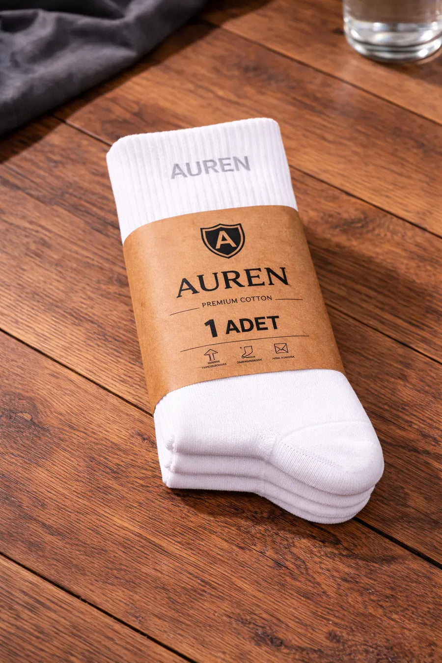 Auren erkek pamuklu çorap, antibakteriyel, siyah günlük model