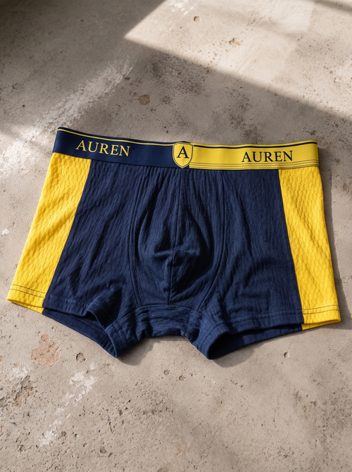 Auren® Sports Taraftar %100 Organik Pamuk Boxer - Sarı Lacivert