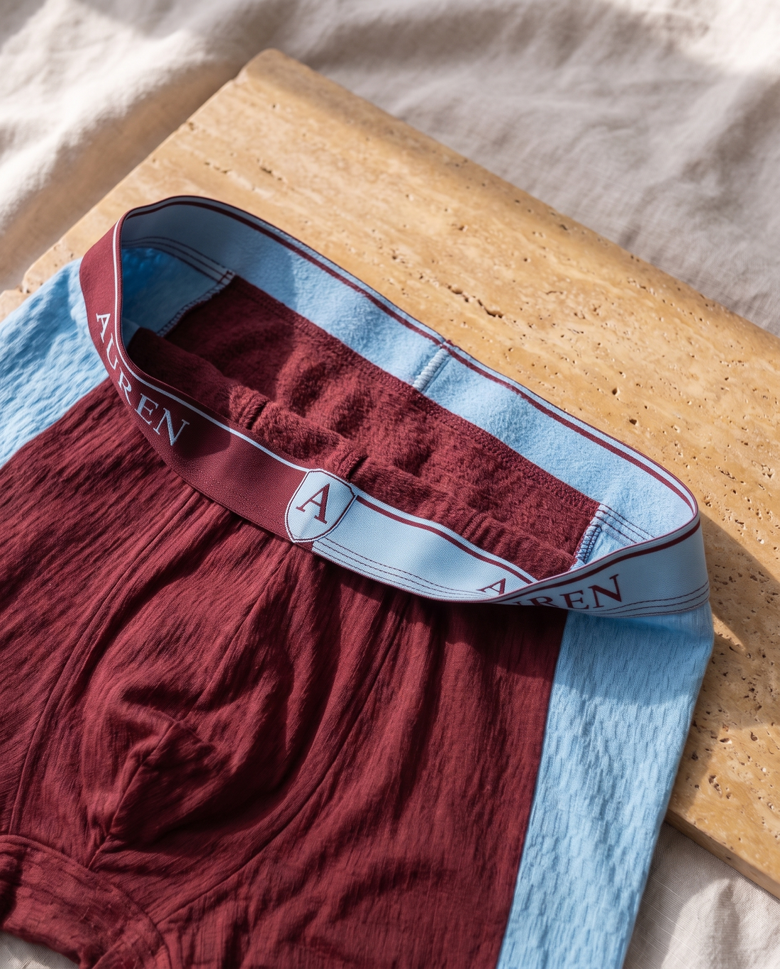 Auren® Sports Taraftar %100 Organik Pamuk Boxer - Bordo Mavi