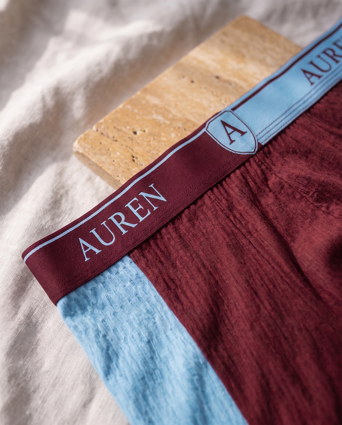 Auren® Sports Taraftar %100 Organik Pamuk Boxer - Bordo Mavi