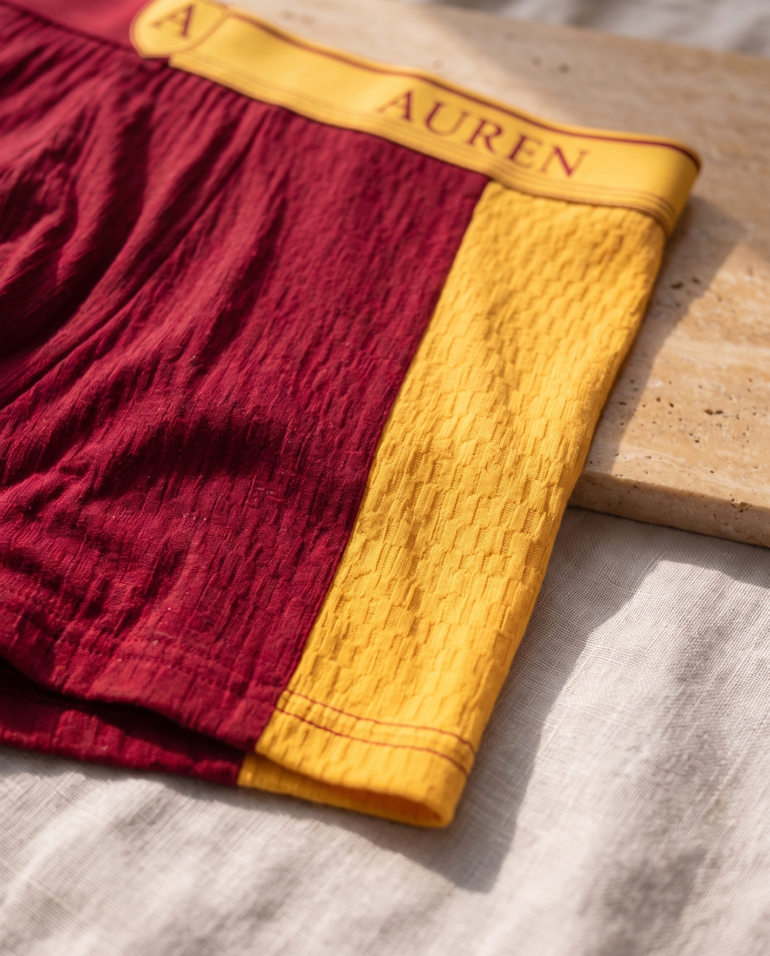 Auren® Sports Taraftar %100 Organik Pamuk Boxer - Sarı Kırmızı