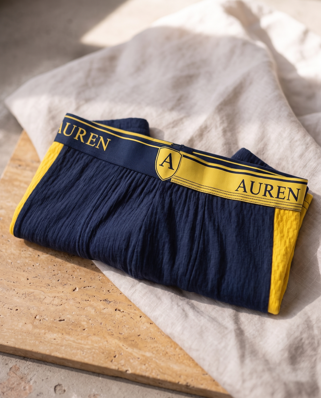 Auren® Sports Taraftar %100 Organik Pamuk Boxer - Sarı Lacivert