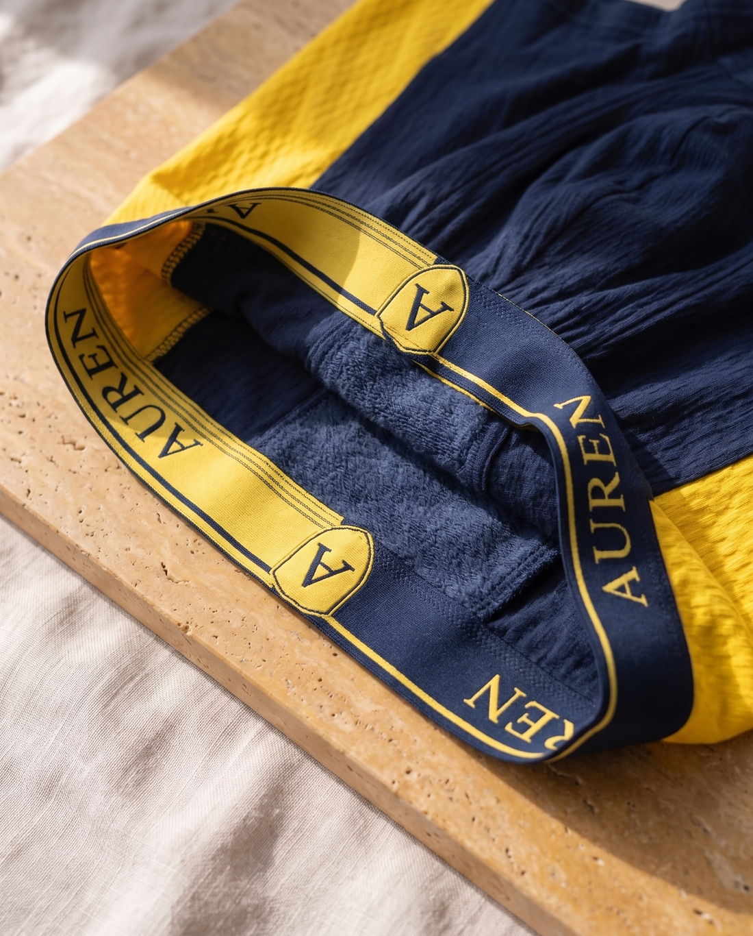Auren® Sports Taraftar %100 Organik Pamuk Boxer - Sarı Lacivert