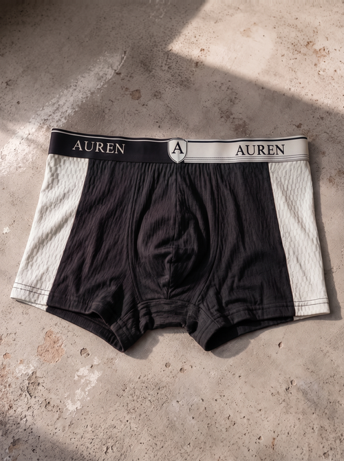 Auren® Sports Taraftar %100 Organik Pamuk Boxer - Siyah Beyaz